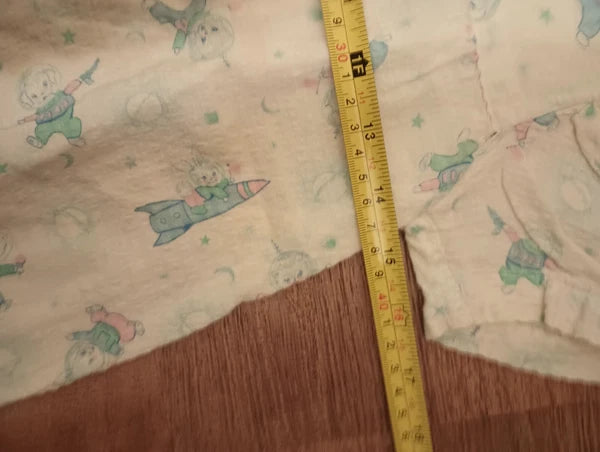 Vintage 1970's Baby Blue Two Piece Pajama  Set, Girls Size in Pictures Rockets