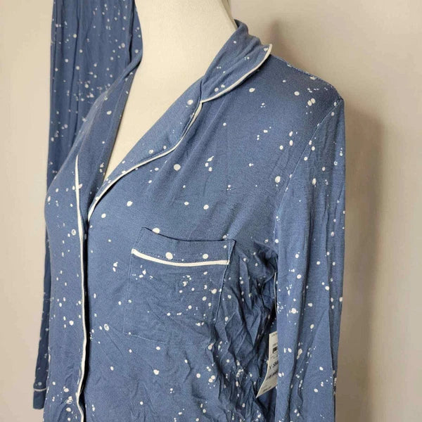 Jenni Notch-Collar Pajama Set Splatter Moonlight Blue NWT Size XS