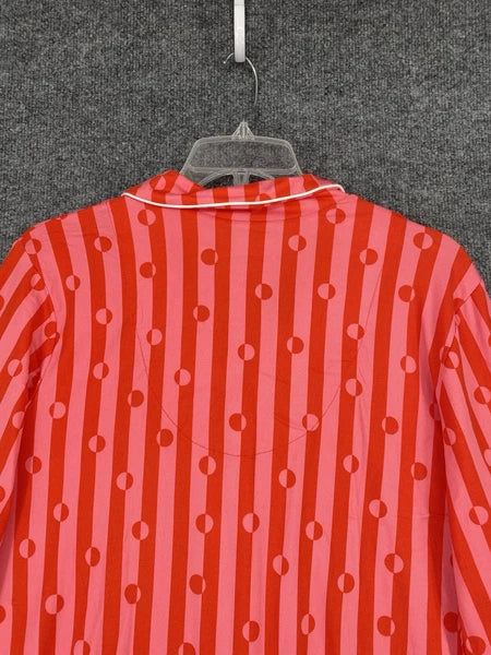 NEW Beauty Sleep Social Pajama Set Long Sleeve Top Short Womens XXL Red Pink