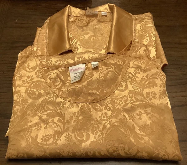 Vintage Enchanting Ladies Sleepwear. Medium (10-12). Gold. 3 Piece.