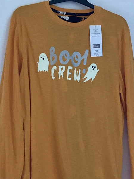 LADIES F&F ' BOO CREW ' HALLOWEEN GHOST LONG SLEEVE LONG LEG PYJAMAS BNWT XL