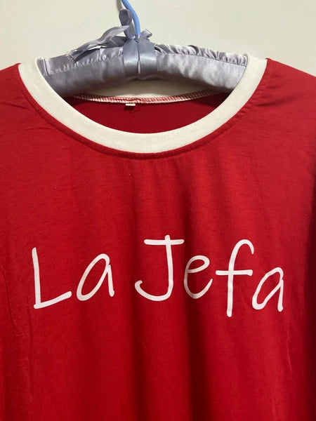 Women Long Sleeve Elastic Waist Christmas Pajamas Set "La Jefa"