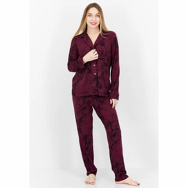 ALFANO 2 Pcs Allover Print Pajama Set Womens XXL