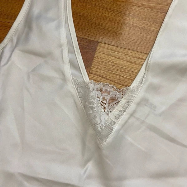 NWT Flora Nikrooz Claudine Matte Shirt Set with Lace