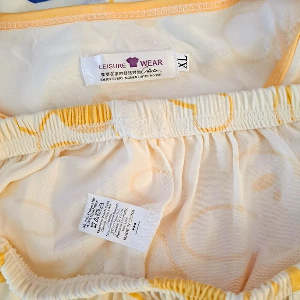 Pompompurin Pajamas Women XL Yellow Cotton Set Short Sleeve Loose Fit NWT Anime