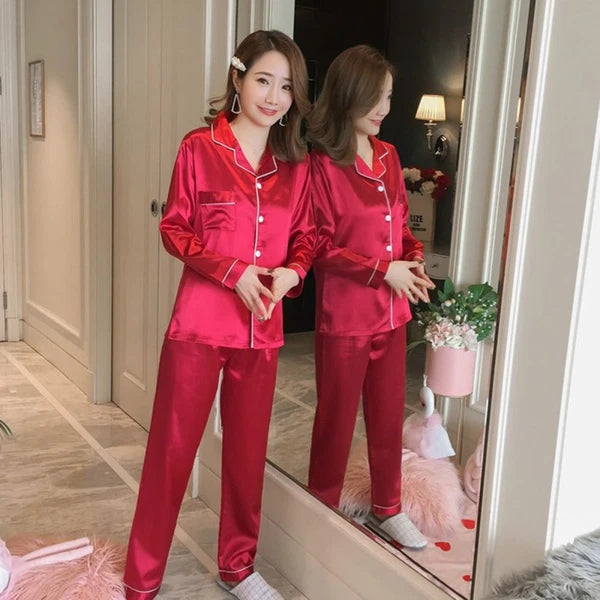 Silk Nightgowns Women Silk Pajamas Women Sleepwear Set Women Pajamas Set