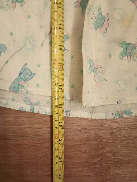 Vintage 1970's Baby Blue Two Piece Pajama  Set, Girls Size in Pictures Rockets