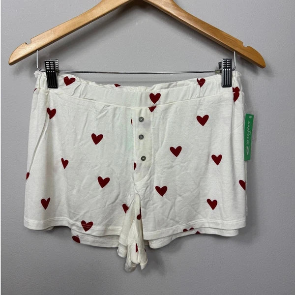 New Honeydew Intimates All American Shortie Set Ivory Hearts Size S
