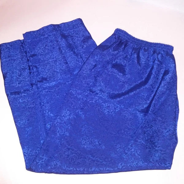 Sarah Spencer Pajama Set Sleepwear Top & Bottom Medium Blue Button Up Pants