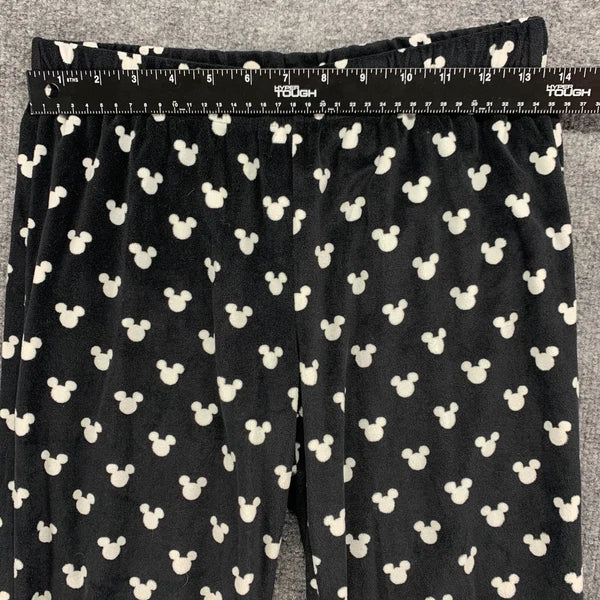 Disney Mickey Mouse Sleepwear Womens XS Black Stretch Pajama Top Pants Set
