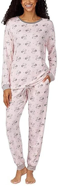 Disney Women`s 2 Piece Cozy Pajama Set(Pink,S)