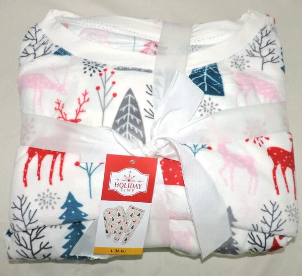 Holiday Time Women's 2 Piece Pajama Set L ( 12 - 14 )