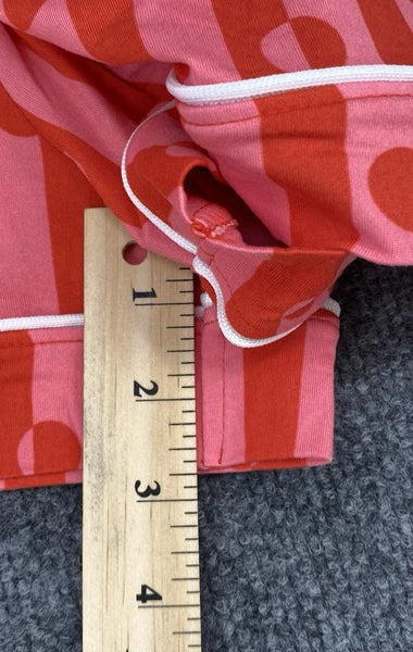 NEW Beauty Sleep Social Pajama Set Long Sleeve Top Short Womens XXL Red Pink