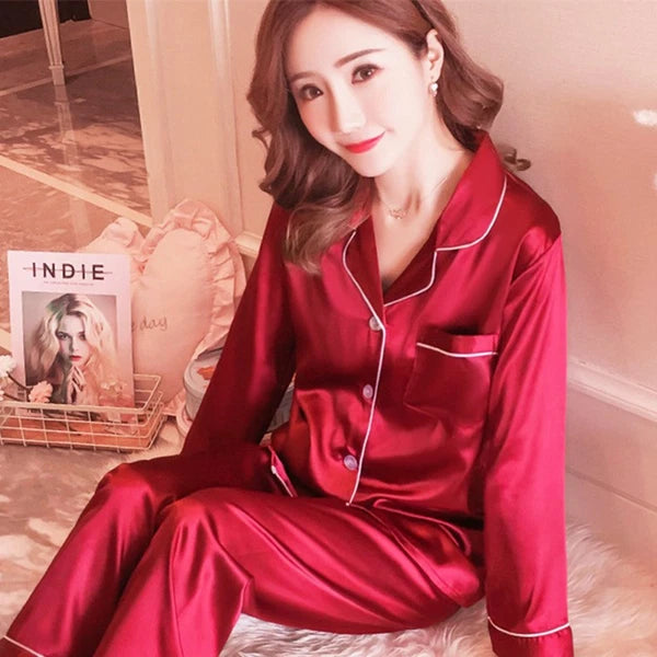 Silk Nightgowns Women Silk Pajamas Women Sleepwear Set Women Pajamas Set