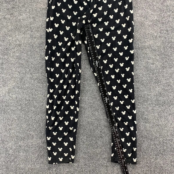 Disney Mickey Mouse Sleepwear Womens XS Black Stretch Pajama Top Pants Set