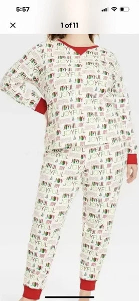 NEW WonderShop Women’s  4X 4 X Joyful Family Sleep Pajama Set 100% Cotton