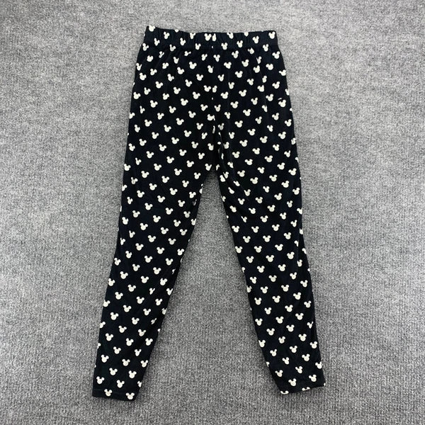 Disney Mickey Mouse Sleepwear Womens XS Black Stretch Pajama Top Pants Set