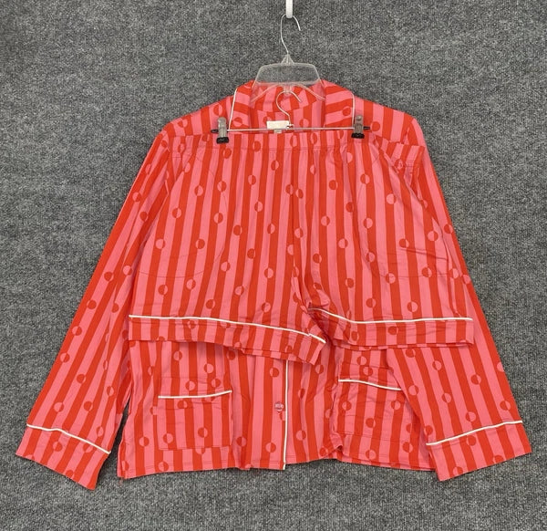NEW Beauty Sleep Social Pajama Set Long Sleeve Top Short Womens XXL Red Pink