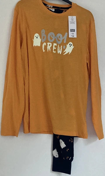 LADIES F&F ' BOO CREW ' HALLOWEEN GHOST LONG SLEEVE LONG LEG PYJAMAS BNWT XL