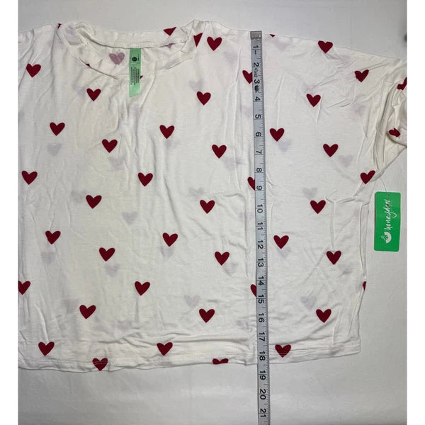 New Honeydew Intimates All American Shortie Set Ivory Hearts Size S