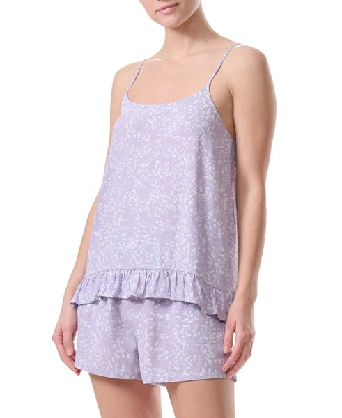 Splendid Women's 2-Pc. Ruffled-Hem Boxer Pajamas Set Purple Size XL MSRP $58