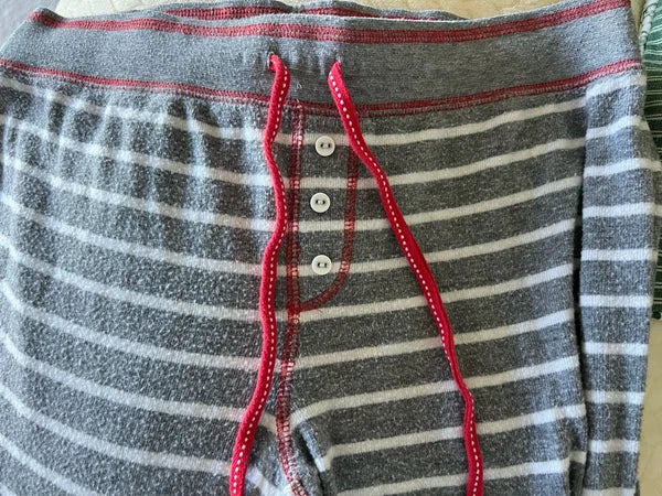 P.J. Salvage gray white stripe 2 pc soft stretch pajama lounge set S