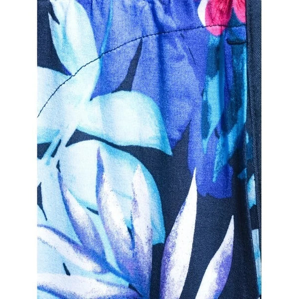 -2 PCS SECRET TREASURES NAVY BLUE FLORAL LONG JOGGER PANTS POCKETS & NAVY TOP 3X