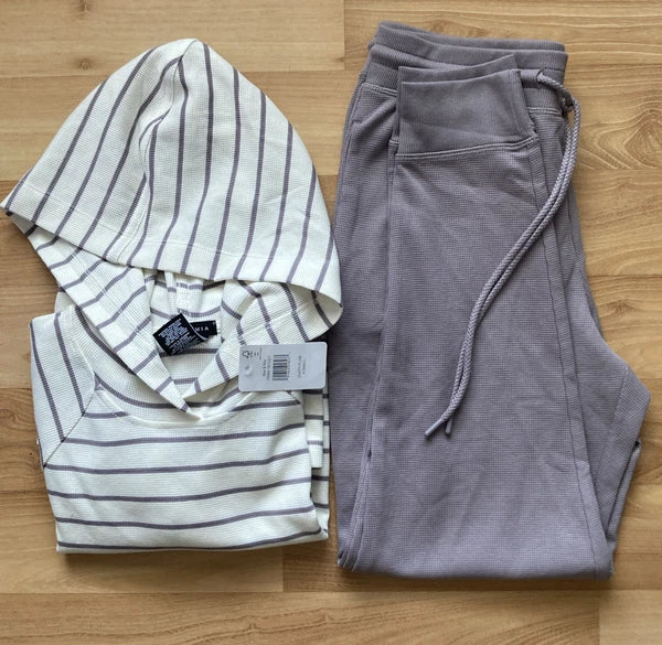 Max & Mia Signature Hoodie Lounge Set Womens Dusty Plum Pajamas Set X-Small