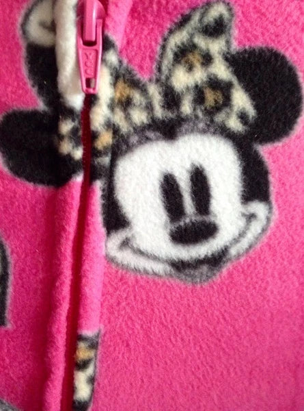 NWT Disney Minnie Mouse Footed Pajamas Leopard Heart Bow Costume XL or XXL