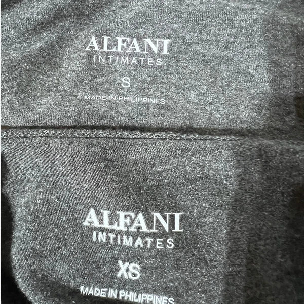 ALFANI WOMENS PAJAMAS MODAL LOUNGE MIX SET LS TOP SMALL LEGGINGS XSMALL GRAY