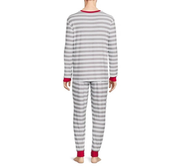 Jolly Jammies Men's Stripe Dear Matching Family Christmas Pajamas Set Size XL