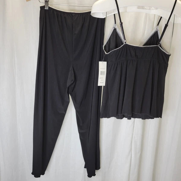 Chanteuse Black and White Pajama Top and Pants, M, NWT