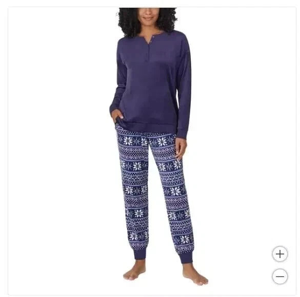 Nautica 2 Piece Sleepwear Set -  Blue Silky Stretch Fleece Women's,  XXL