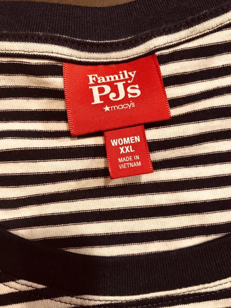 Family PJs Women Stripe Shirt with Multi Colored Trees Bottom Set By Macy’s