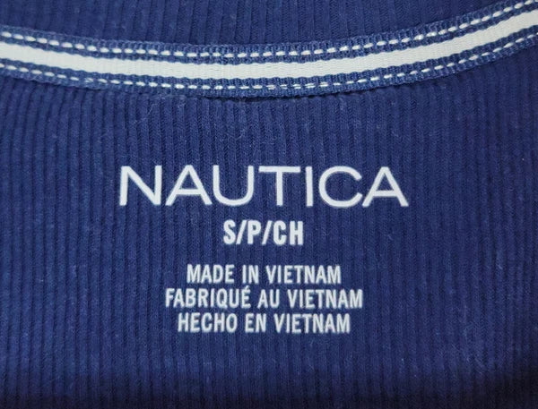 Nautica Womens 2 Piece Pajama Set Size S Blue Snowflake Loose Fit Oversized