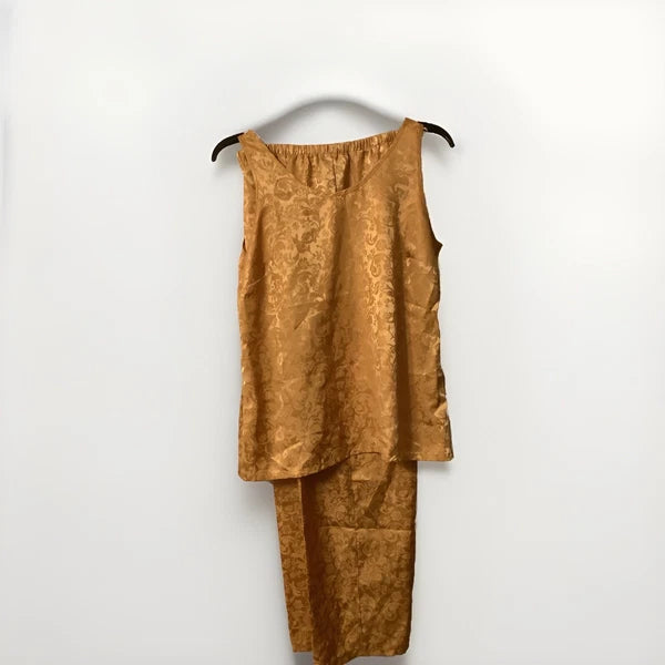 Vintage Enchanting Ladies Sleepwear. Medium (10-12). Gold. 3 Piece.