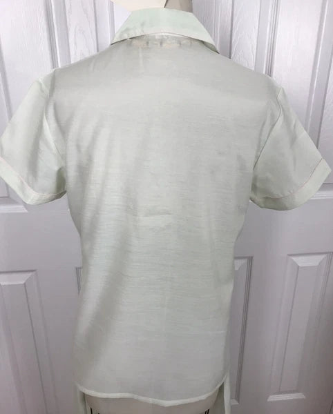NWT FEDO ASIAN EMBROIDERED S/S PAJAMA SET/LOUNGE WEAR GREEN SIZE L