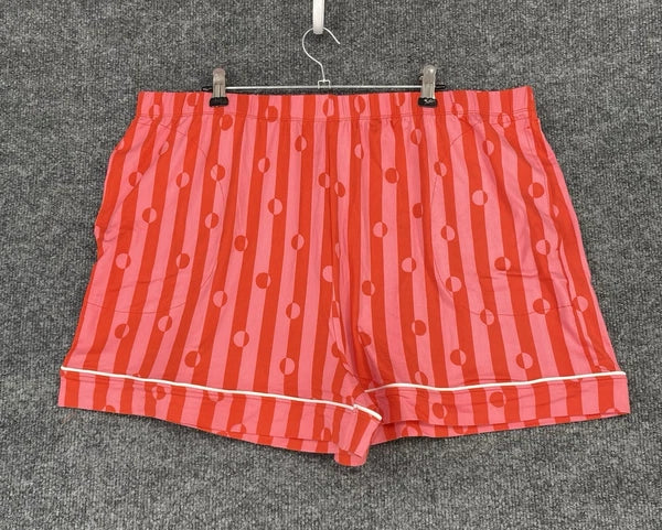 NEW Beauty Sleep Social Pajama Set Long Sleeve Top Short Womens XXL Red Pink