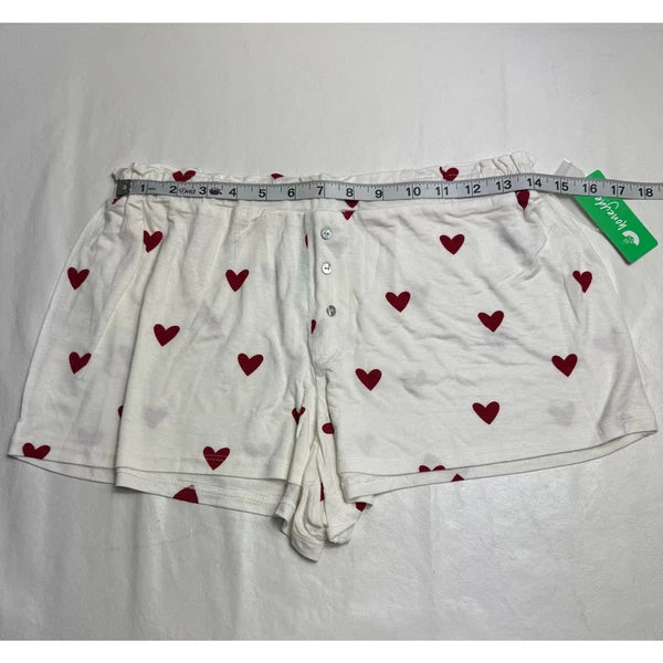 New Honeydew Intimates All American Shortie Set Ivory Hearts Size S