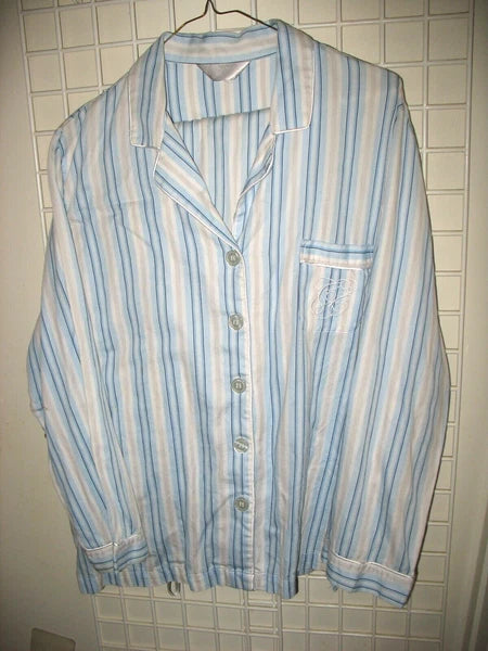 GOOD QUALITY - XL - COTTON - 2 PC PAJAMA SET - LONG SLEEVE - EMBROIDERED POCKET