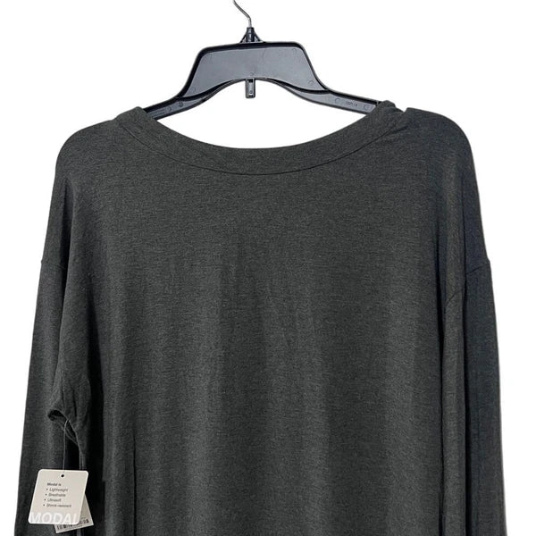 ALFANI WOMENS PAJAMAS MODAL LOUNGE MIX SET LS TOP SMALL LEGGINGS XSMALL GRAY