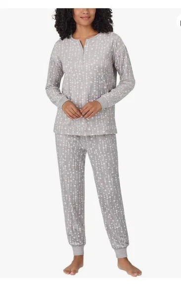 Nautica Women's 2 Piece Fleece Pajama Sleepwear Set, grey, XS (1019)