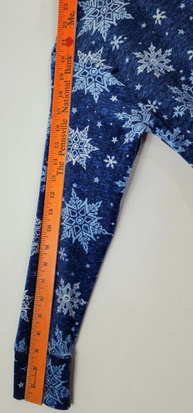 Nautica Womens 2 Piece Pajama Set Size S Blue Snowflake Loose Fit Oversized