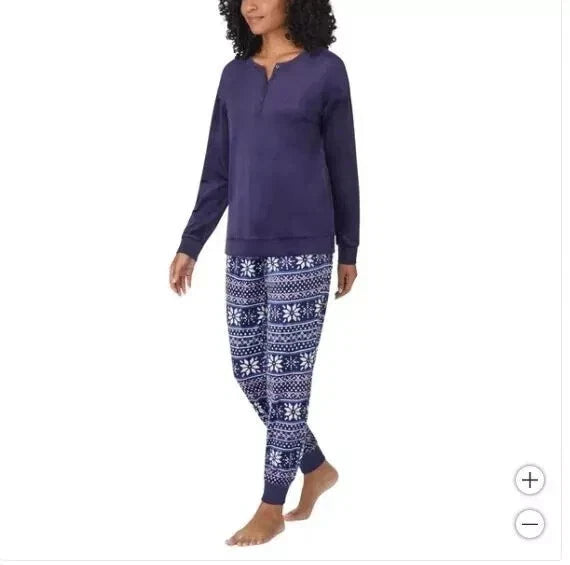 Nautica 2 Piece Sleepwear Set -  Blue Silky Stretch Fleece Women's,  XXL