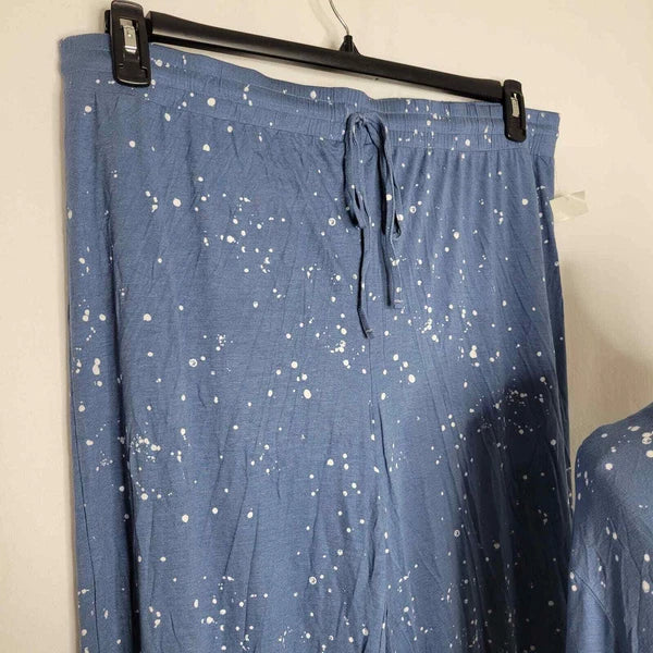 Jenni Notch-Collar Pajama Set Splatter Moonlight Blue NWT Size XXL