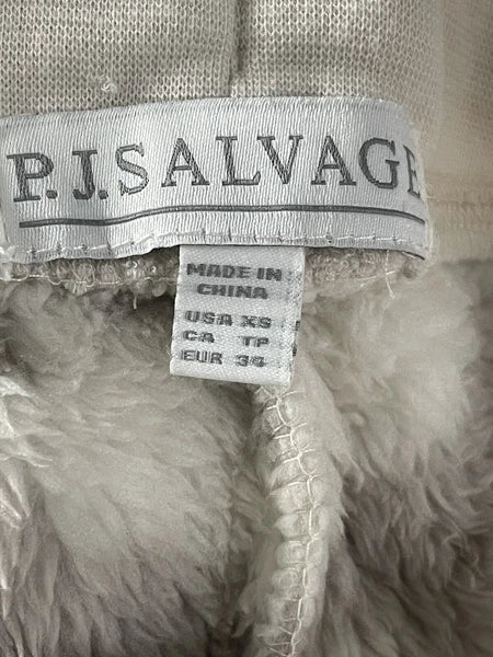 NWT PJ Salvage Women XS Camo Gray Ivory Thick Faux Fur Fleece Shorts SOFT #PQ6/8