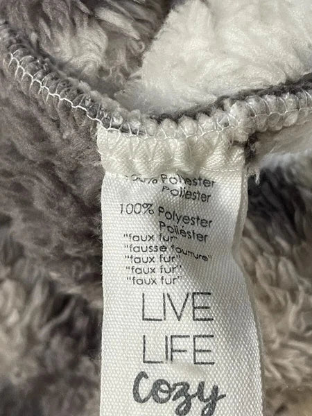 NWT PJ Salvage Women XS Camo Gray Ivory Thick Faux Fur Fleece Shorts SOFT #PQ6/8