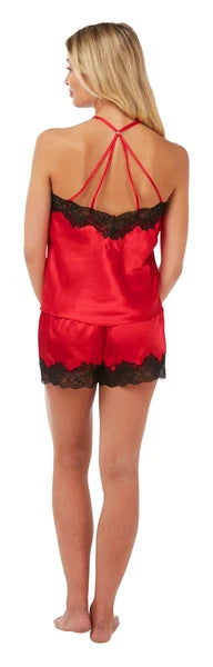 i-Smalls Ladies Multi Strap Camise Pyjama Set (Red) 6