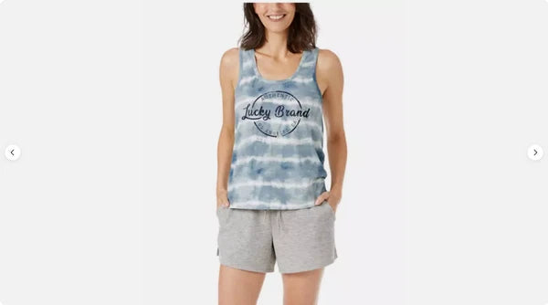 Lucky Brand Women's 3 Piece Short Sleep Set (Heather Grey, Size Small) NWT