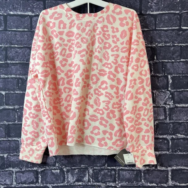 Grayson Threads Women's Medium Top Shorts 2-Pc Pink Cream PJ Set Leopard Print